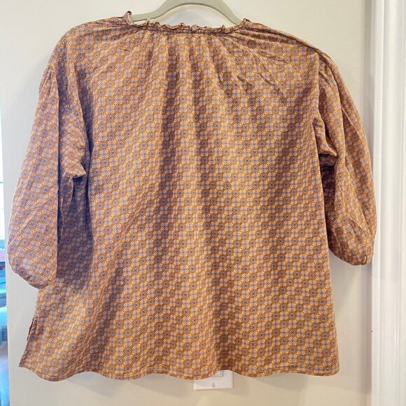 GU JAPAN PRINTED FLORAL PEASANT BLOUSE - Picture 5 of 10